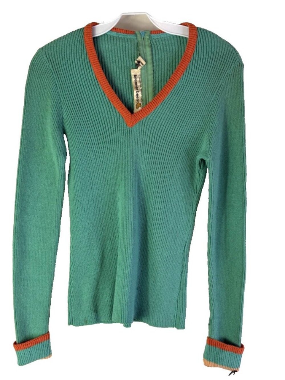 Vintage 60s Sweater Ribbed Tennis Preppy Bumble Bee Mod Whimsical